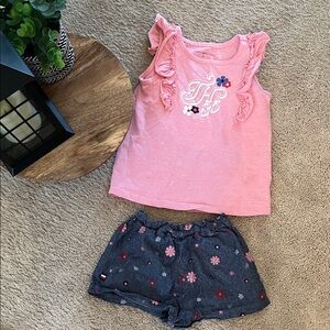 Tommy Hilfiger Pink and Dark Gray Kids Pajama Set